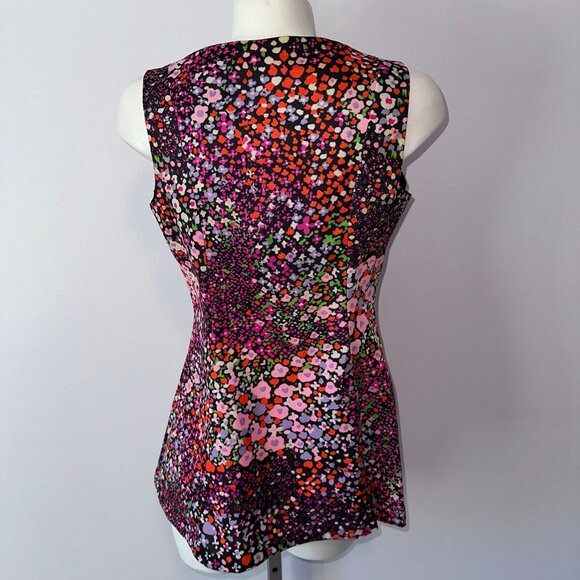 Vtg 70s Carol Brent Bright Colorful Sleeveless Hippie Tunic Lace Up Size M/L - Picture 3 of 5